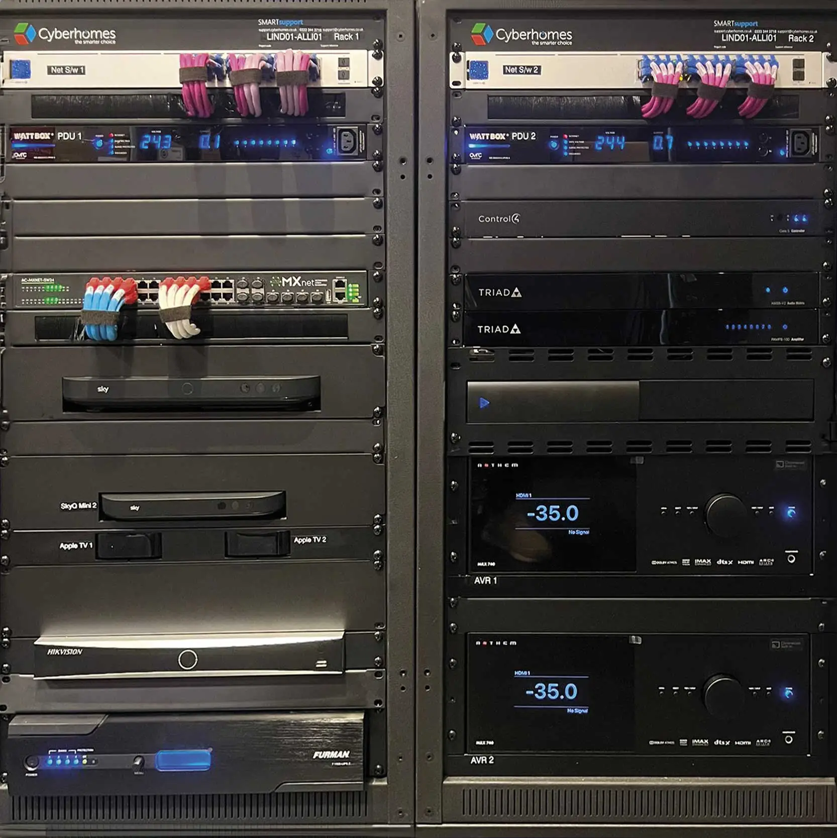 AV equipment racks ensure technology is not seen in the living spaces
