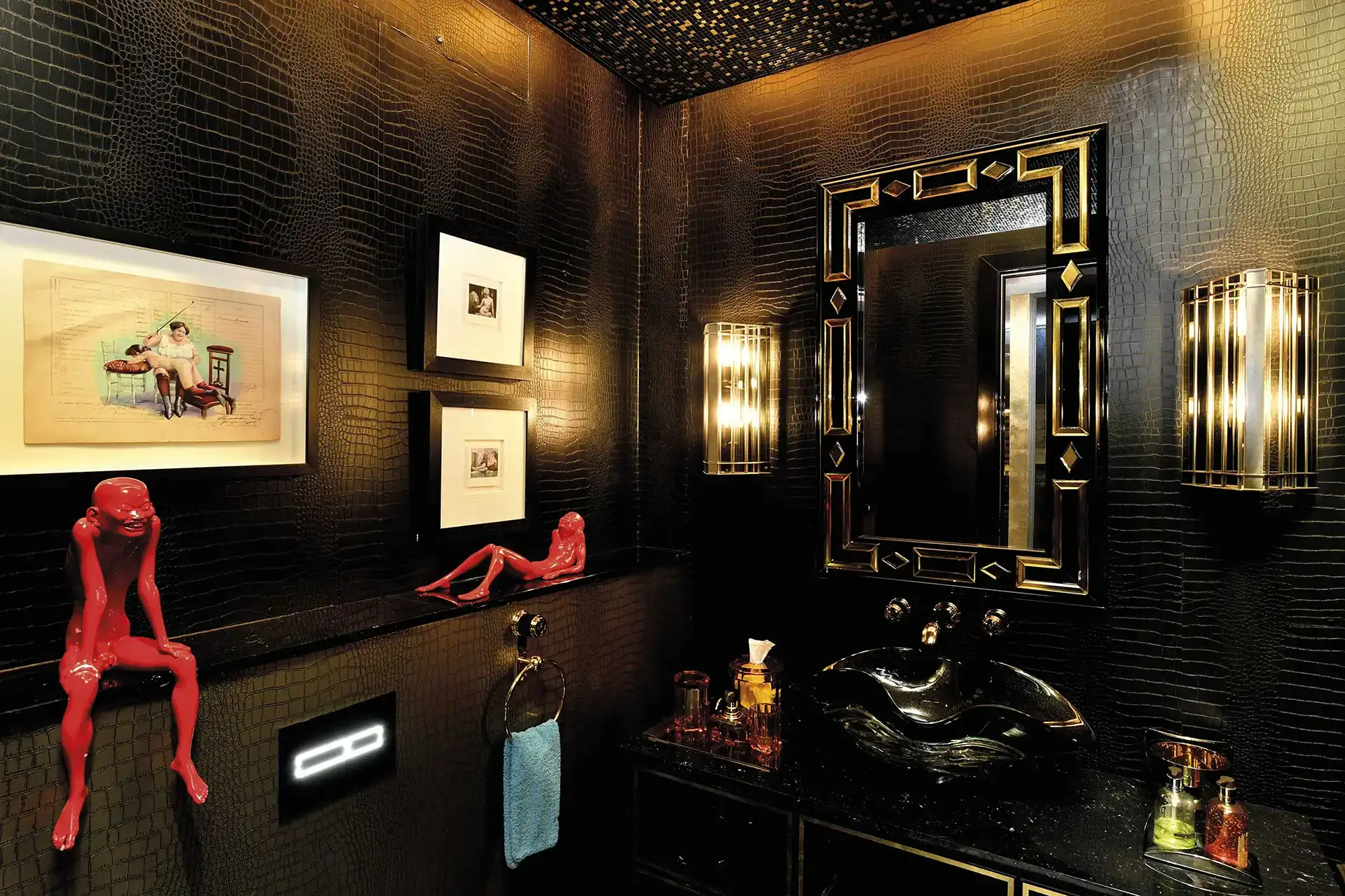 Luxury extends to the bathrooms with bespoke lighting design