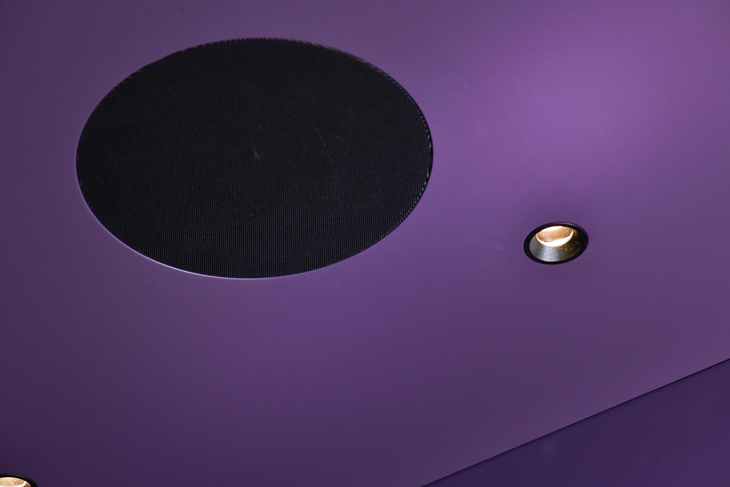 In-ceiling speakers provide Dolby Atmos surround sound