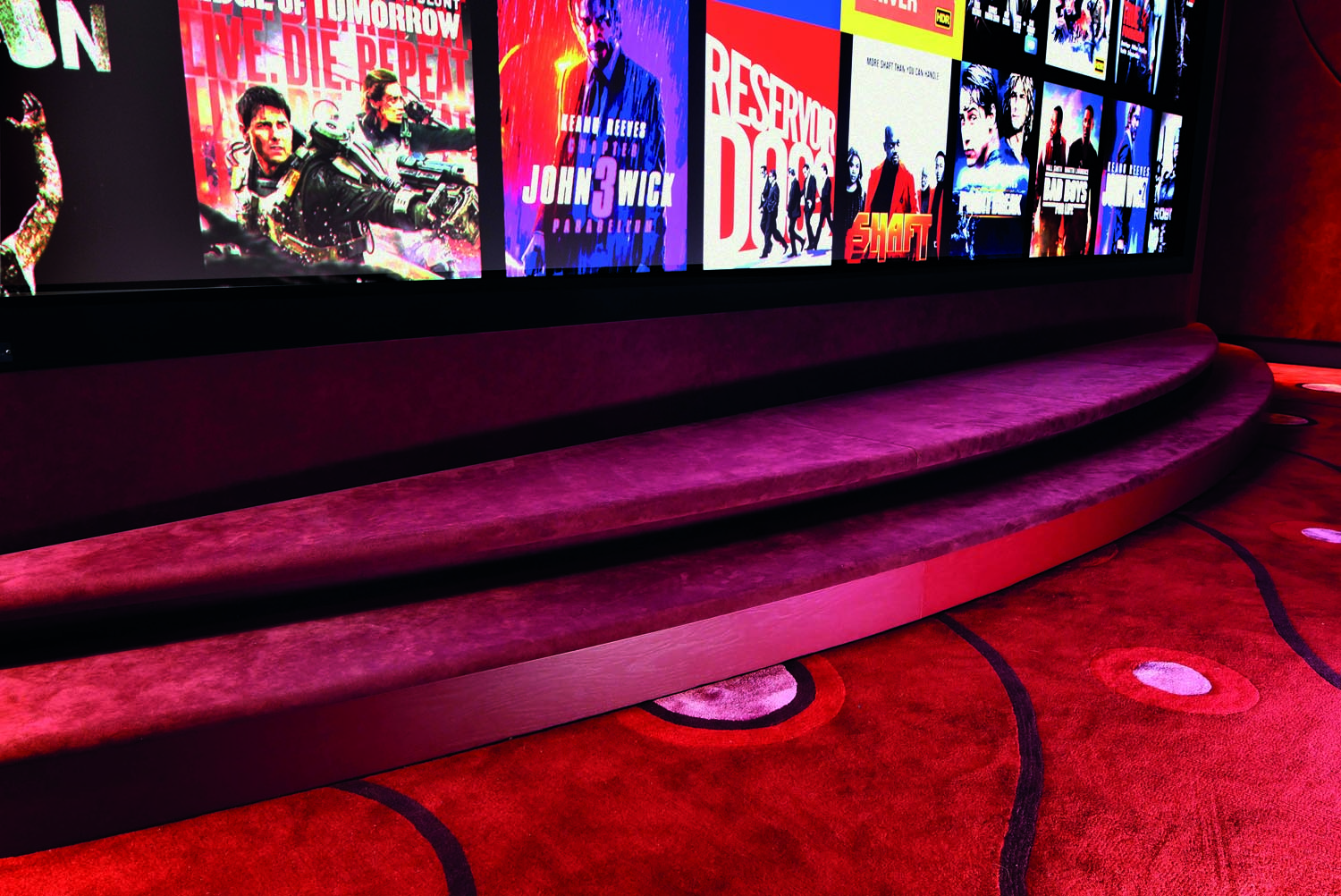 A two-tier stage was fabricated to ensure the screen is at the perfect viewing angle and height